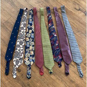 LOT OF 8 DIFFERENT BRANDS MEN’S NECK TIES STAFFORD HARDY AMIES TROPICALO LONDON